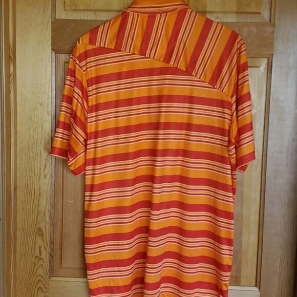 Slazenger Golf Diagonal Cut Buttoned Striped Short Sleeve Sz XL Polo Shirt - Picture 5 of 12